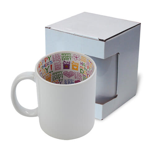 Mok A + 330 ml met Happy Mother's Day interieur met kartonnen Sublimation Thermal Transfer