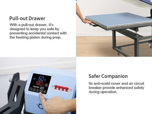 OtterPro 80 x 100 cm flatbed press with pull-out top