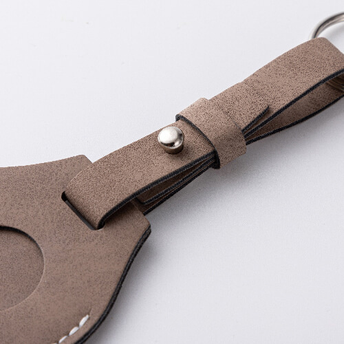 Leather key ring with belt / AirTag case for sublimation - gray