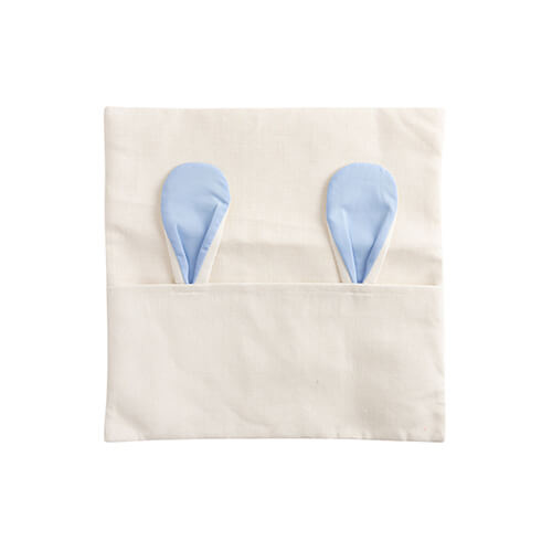 Taie d'oreiller en lin 40 x 40 cm pour sublimation - oreilles bleues
