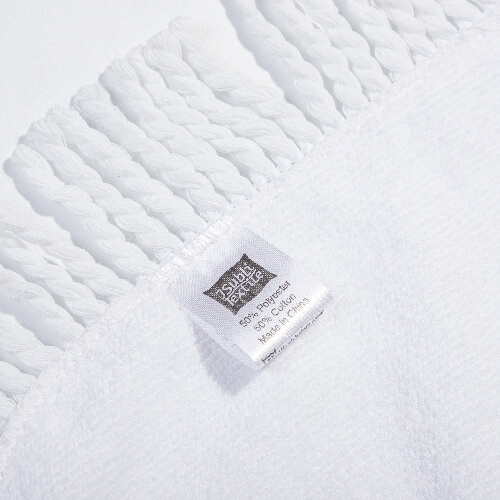 Serviette microfibre 152 x 76 cm à franges pour sublimation - blanc