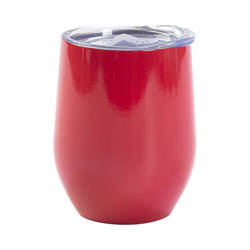 Sublimacijska šalica za kuhano vino od 360 ml - crvena sa zatvarajućim otvorom za piće