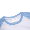 White T-shirt with light blue sleeves JSubli Apparel Sublimation Thermal Transfer