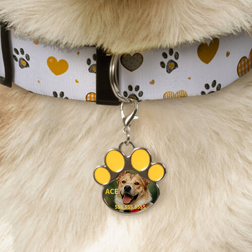 Dog tag voor sublimatie - gele poot