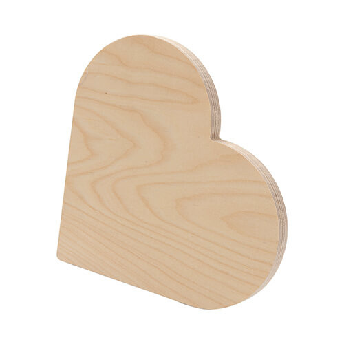 Fotoram - hjärta av plywood för sublimering - 20,3 x 20,3 cm