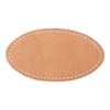 Oval läderetikett 8,2 x 4,4 cm för sublimering - brun