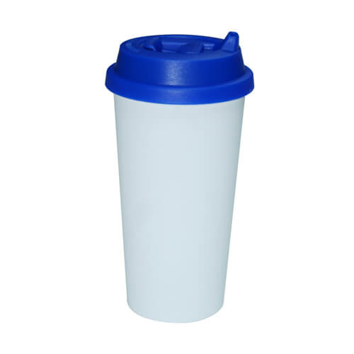 Mug de voyage ECO en plastique avec couvercle bleu marine Sublimation Transfert Thermique