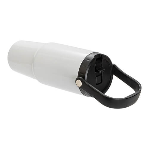 Stainless steel 900 ml travel mug with lid with mouthpiece for sublimation - white