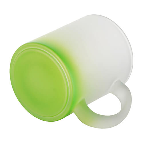 Frosted glass mug 330 ml for sublimation - green gradient