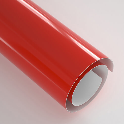 Samolepiaca fólia 30,5 x 30,5 cm - 20 listov - lesklá oranžovo červená