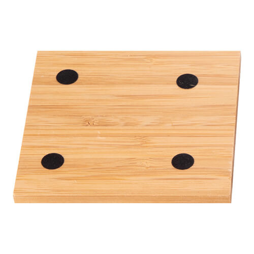 Set of 4 bamboo mug coasters for sublimation - square
