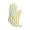 Heat-insulating oven mitt for sublimation - cream with light green stripes