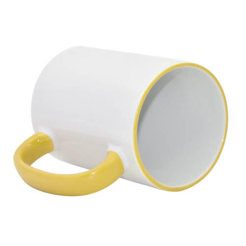 Mugg MAX A + 450 ml med gult handtag Sublimation Thermal Transfer