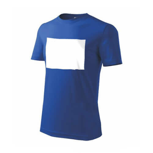 PATCHIRT - cotton T-shirt for sublimation printing - box printing horizontal - blue