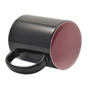 Taza mágica 330 ml negra con interior rosa por sublimación por transferencia térmica