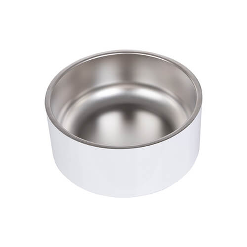 1900 ml castron pentru câini din oțel inoxidabil pentru sublimare - alb