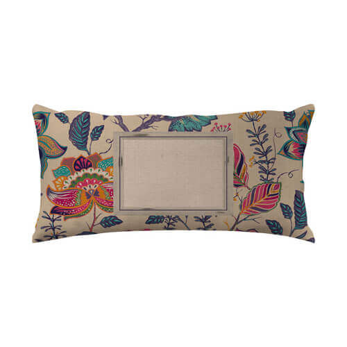 Kaksivärinen kankainen tyynyliina 50 x 25 cm sublimaatiota varten - Floreal