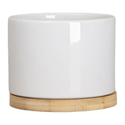 Small ceramic pot with bamboo pad for sublimation