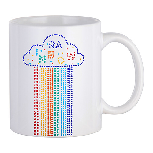 Vel met zirkonia voor thermische overdracht - kleine regenboog