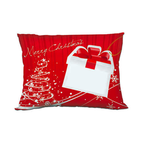 Taie d'oreiller bicolore satin 55 x 40 cm pour sublimation - Merry Christmas