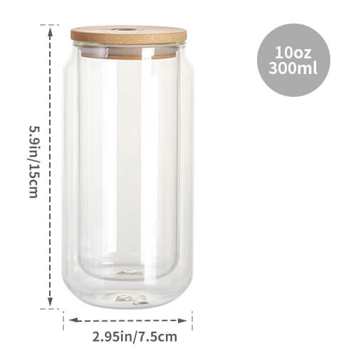 Kubek szklany 300 ml z podwójnymi ściankami do sublimacji