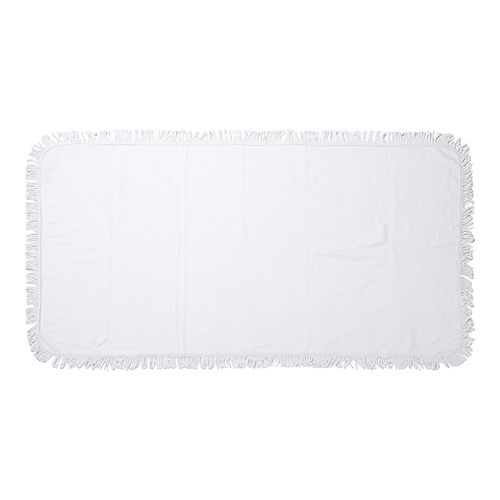 Rätik 152 x 76 cm tupsuga sublimatsiooni jaoks - valge
