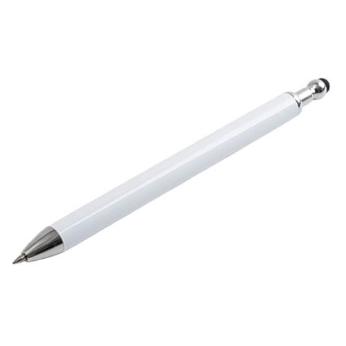 Stylo à sublimation - blanc avec pointe stylet + film rétractable