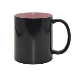 Magic mug  330 ml black with pink interior  Sublimation Thermal Transfer