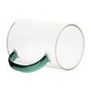 Glass with a green handle for sublimation 360 ml