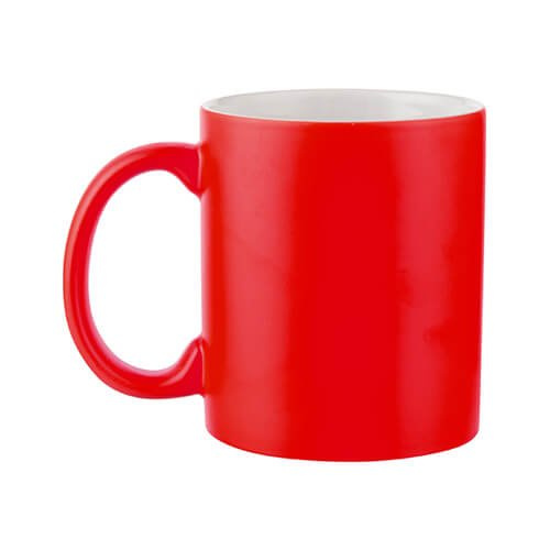 Mug polychrome - rouge mat avec intérieur blanc pour transfert thermique