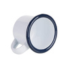 Emaille mok 100 ml wit met marineblauwe rand Thermische sublimatie