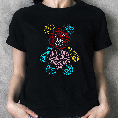 Sheet with cubic zirconia for thermal transfer - bear