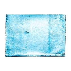 Two-colour sequins for sublimation printing and textile applications – light blue rectangular