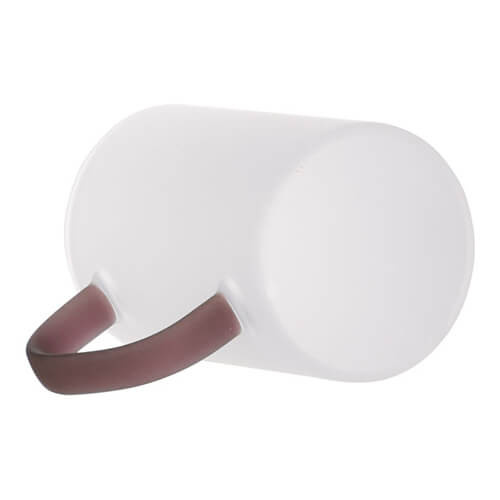A 360 ml frosted glass with a brown handle for sublimation
