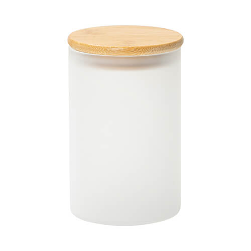 Glazen beker van 600 ml met bamboe deksel voor sublimatie