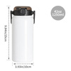 Stainless steel 1250 ml travel bottle with sublimation handle - white