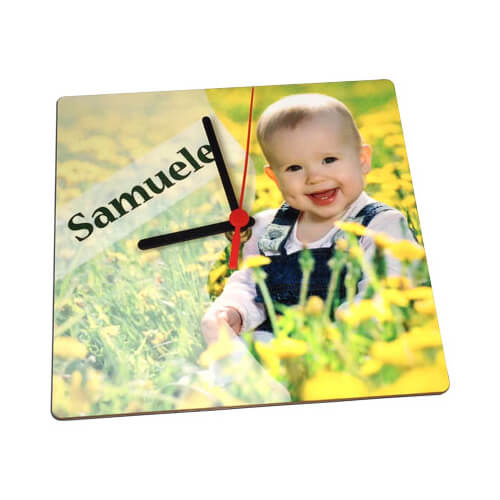 Wandklok in MDF 19 x 19 cm Sublimatie Thermische overdracht