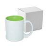 Mug blanc ECO 330 ml avec intérieur vert clair avec boîte Sublimation Transfert Thermique