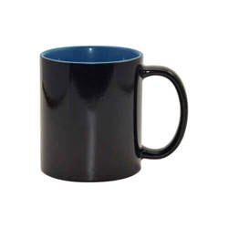 Mug magique 330 ml noir avec intérieur bleu marine Sublimation Transfert Thermique