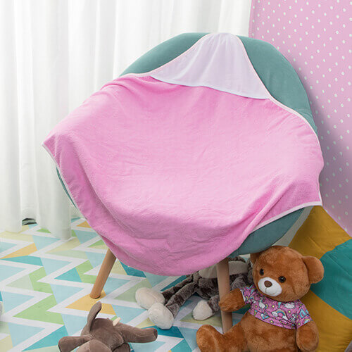 Children's towel with a hood for sublimation - pink