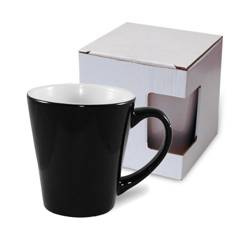 Latte muki Absolute Black Magic pieni pahvilaatikolla KAR3 sublimaatio lämpösiirto