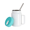 480 ml steel mug with a handle and a green silicone lid for sublimation