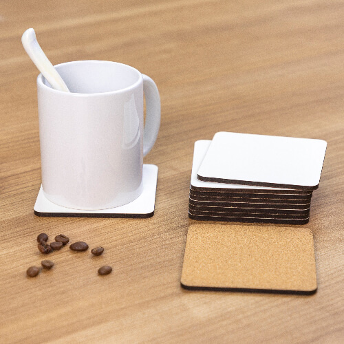 Mug pad cuadrado fabricado en MDF 9 x 9 cm para sublimación
