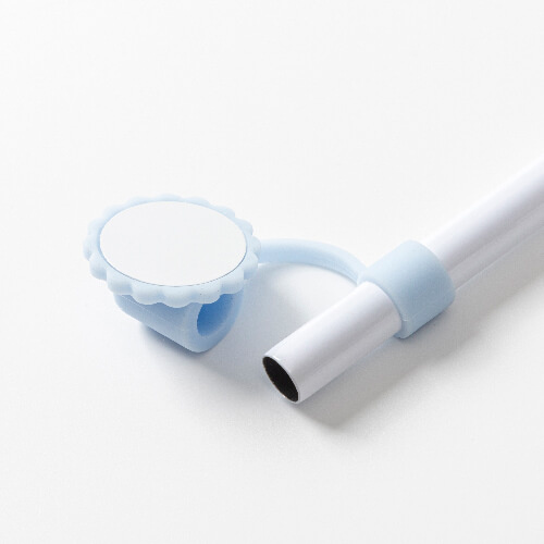 Capac de paie din silicon Ø 1 cm pentru sublimare - floare albastră