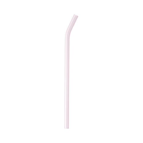 Izliekts stikla salmiņš 20 cm - rozā