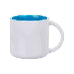 Mug 400 ml with light blue interior for sublimation printing