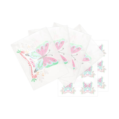 A set of sheets with cubic zirconia for thermal transfer - Butterfly