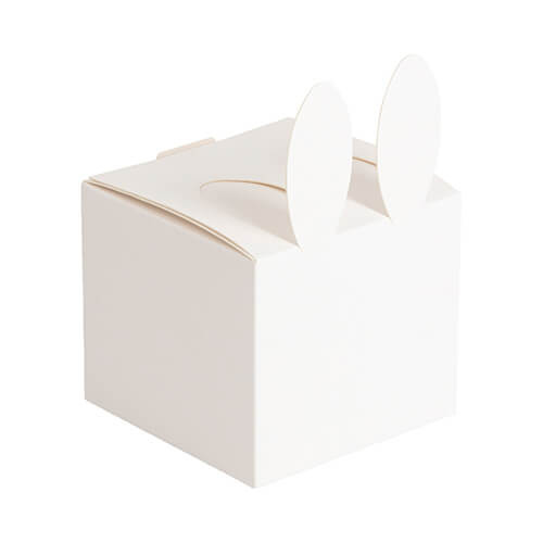Ambalaj decorativ cu urechi de iepuraș pentru sublimare - 9 x 9 x 13 cm
