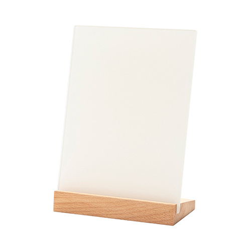 Szklana ramka z drewnianą podstawką o sublimacji - 15,2 x 20,3 cm