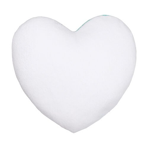 Heart plush pillowcase for sublimation - white and sky blue